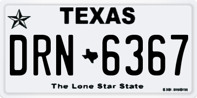 TX license plate DRN6367