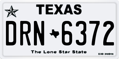 TX license plate DRN6372