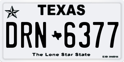 TX license plate DRN6377