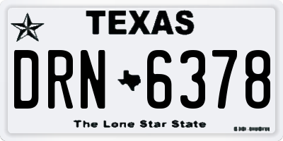 TX license plate DRN6378