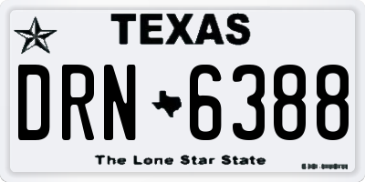 TX license plate DRN6388