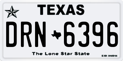 TX license plate DRN6396