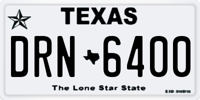 TX license plate DRN6400