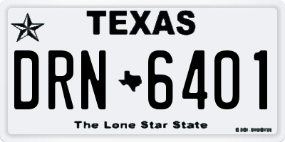 TX license plate DRN6401