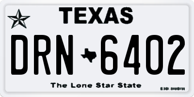 TX license plate DRN6402