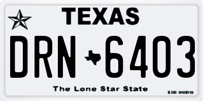 TX license plate DRN6403