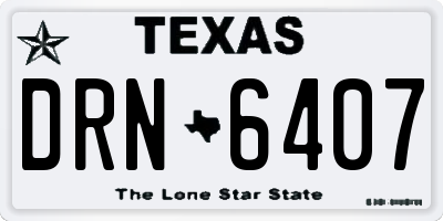 TX license plate DRN6407