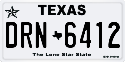 TX license plate DRN6412