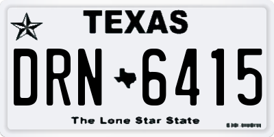 TX license plate DRN6415