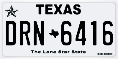 TX license plate DRN6416