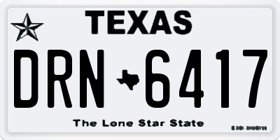 TX license plate DRN6417