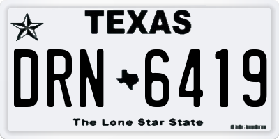 TX license plate DRN6419