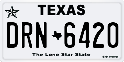 TX license plate DRN6420