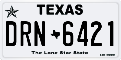 TX license plate DRN6421