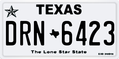 TX license plate DRN6423