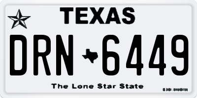 TX license plate DRN6449