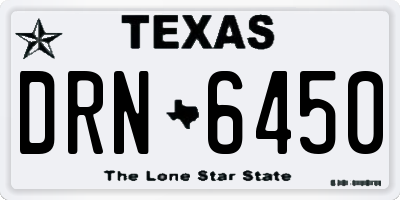 TX license plate DRN6450