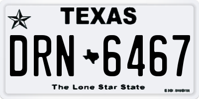 TX license plate DRN6467