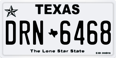 TX license plate DRN6468