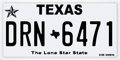 TX license plate DRN6471