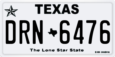 TX license plate DRN6476