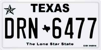 TX license plate DRN6477