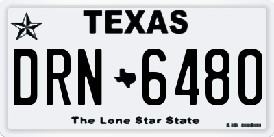 TX license plate DRN6480