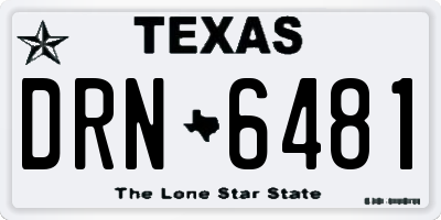 TX license plate DRN6481