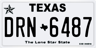 TX license plate DRN6487