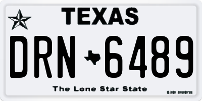 TX license plate DRN6489