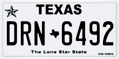 TX license plate DRN6492