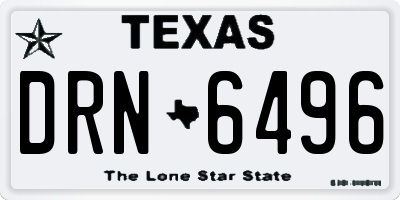 TX license plate DRN6496