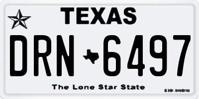 TX license plate DRN6497