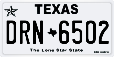 TX license plate DRN6502