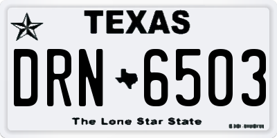 TX license plate DRN6503