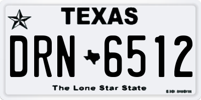 TX license plate DRN6512