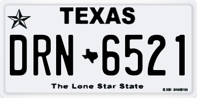 TX license plate DRN6521