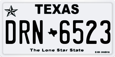 TX license plate DRN6523