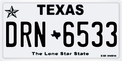 TX license plate DRN6533