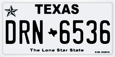 TX license plate DRN6536