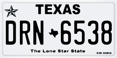 TX license plate DRN6538