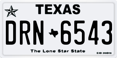 TX license plate DRN6543