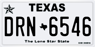 TX license plate DRN6546