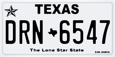 TX license plate DRN6547