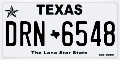 TX license plate DRN6548