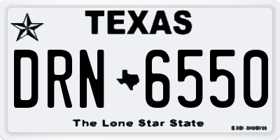 TX license plate DRN6550