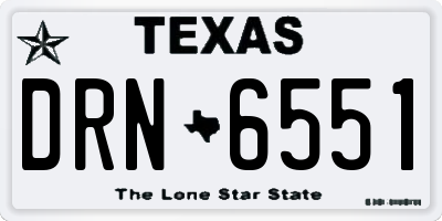 TX license plate DRN6551