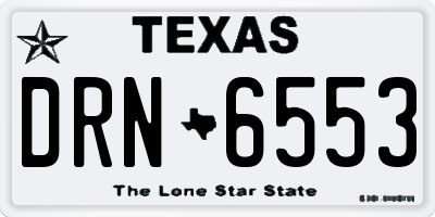 TX license plate DRN6553