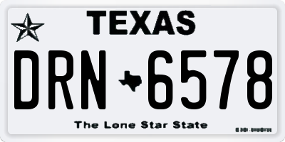TX license plate DRN6578
