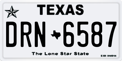 TX license plate DRN6587